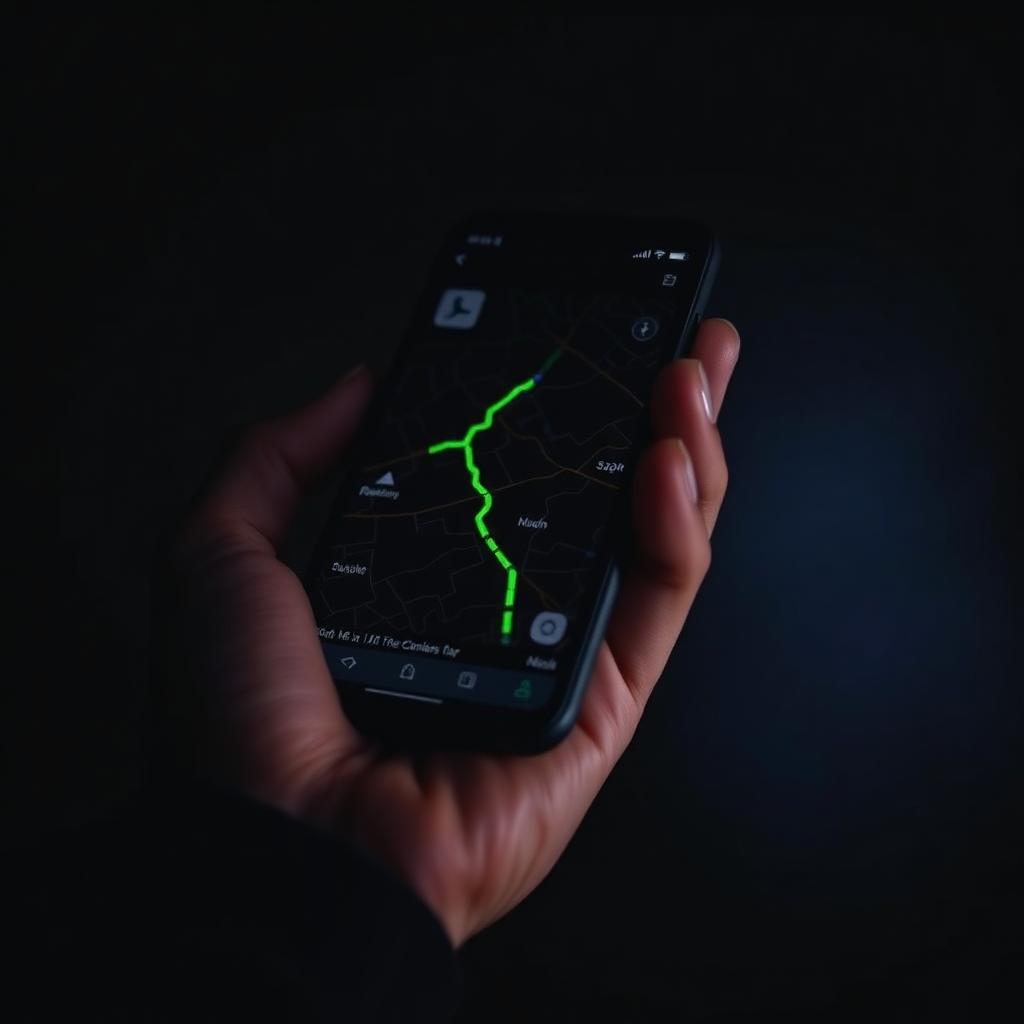 Celular exibindo o mapa de rastreamento em tempo real
